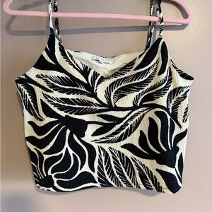 Z Supply Black and White Leaf Print Camisole